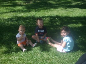 Enjoying gold fish (I think Breann is an angel, do you see her glow?)