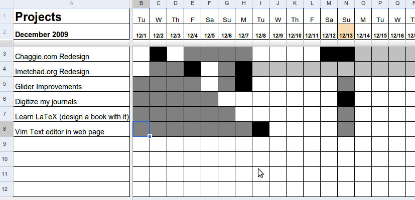 Project Calendar Sample