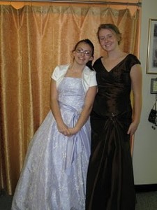 We tried dresses on at the shop where my mom works, they are so beautiful!